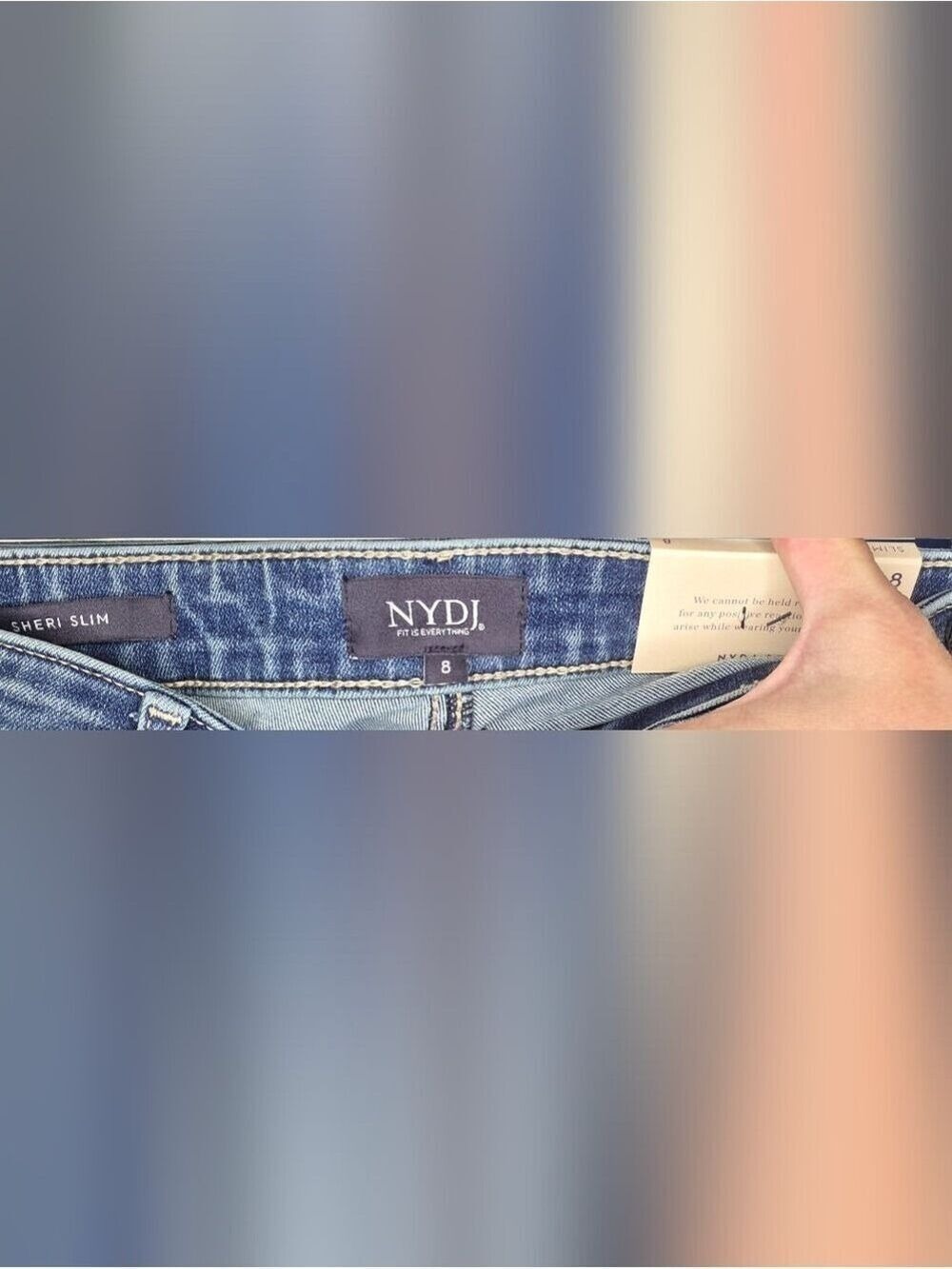 NYDJ Slim Ankle Jeans Coastal Cuff Quiet Luxury Denim NWT Sz 8 - Picture 10 of 12